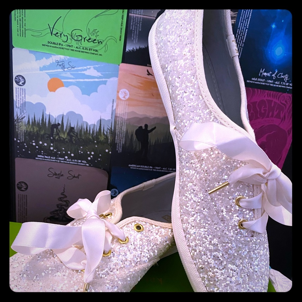 Cream Glitter Keds